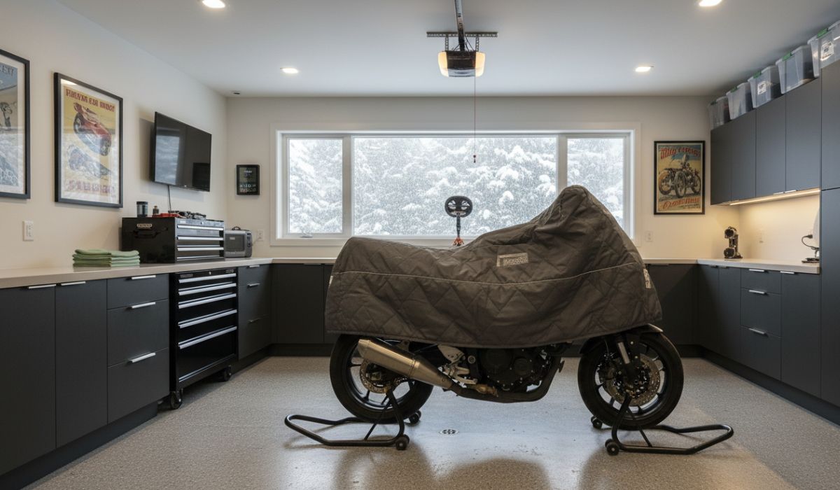 Best location to store a motorcycle in winter indoors Best location to store a motorcycle in winter indoors