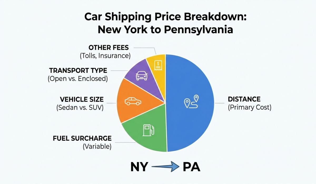 Cost breakdown for New York to Pennsylvania car shipping Cost breakdown for New York to Pennsylvania car shipping