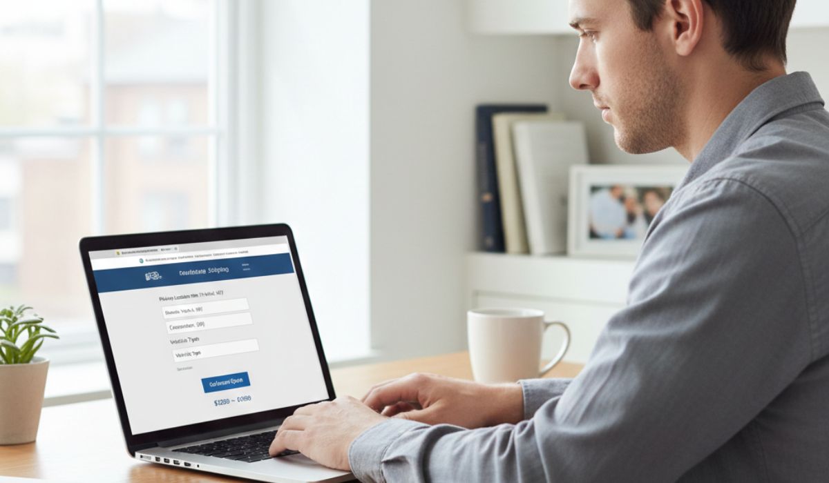 Customer getting instant car shipping estimate online