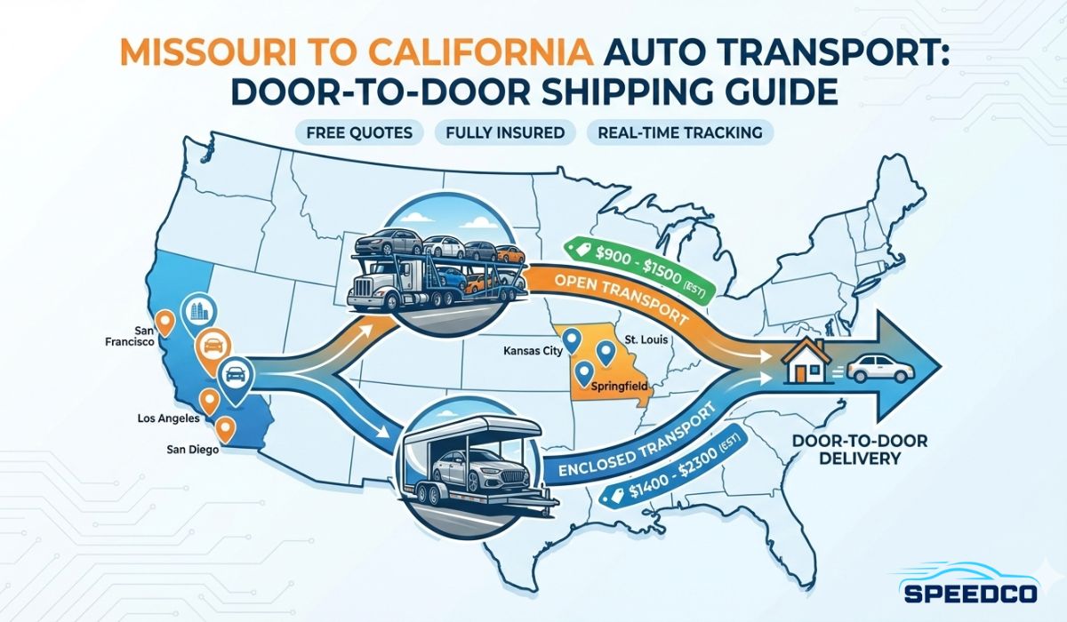 Missouri to California Car Shipping Cost Comparison Chart