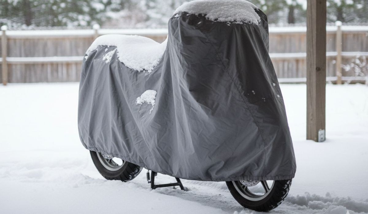 How to store a motorcycle outside in winter using a breathable cover How to store a motorcycle outside in winter using a breathable cover