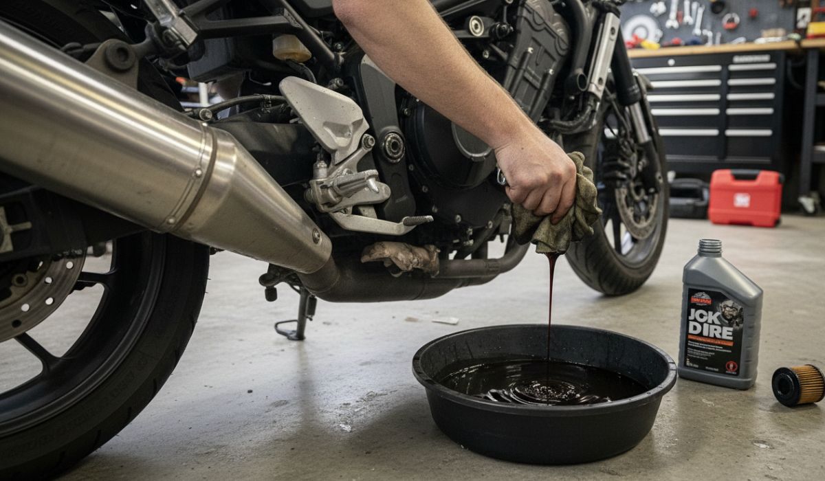 Motorcycle oil change before winter storage for engine protection Motorcycle oil change before winter storage for engine protection