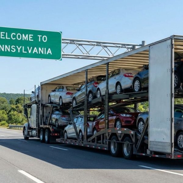New York to Pennsylvania car shipping on interstate highway