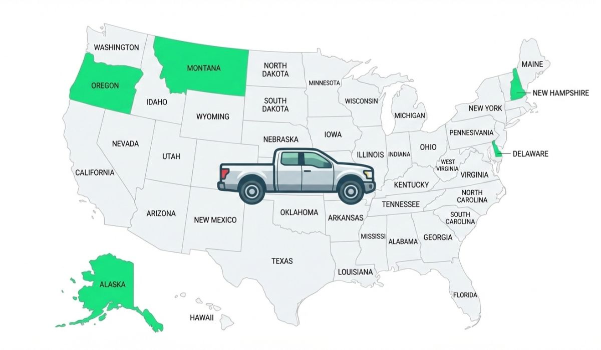 The Cheapest State To Buy A Truck In 2026: Ultimate Guide For Usa Top 10 cheapest states to buy a truck in 2026 highlighted on USA map