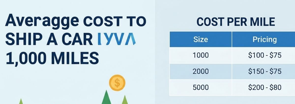 Average cost to ship a car across the country with cost per mile and pricing examples
