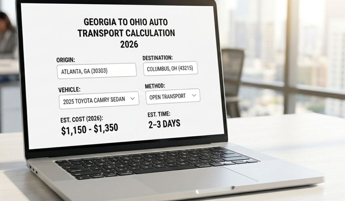 Calculating Georgia to Ohio car shipping cost online