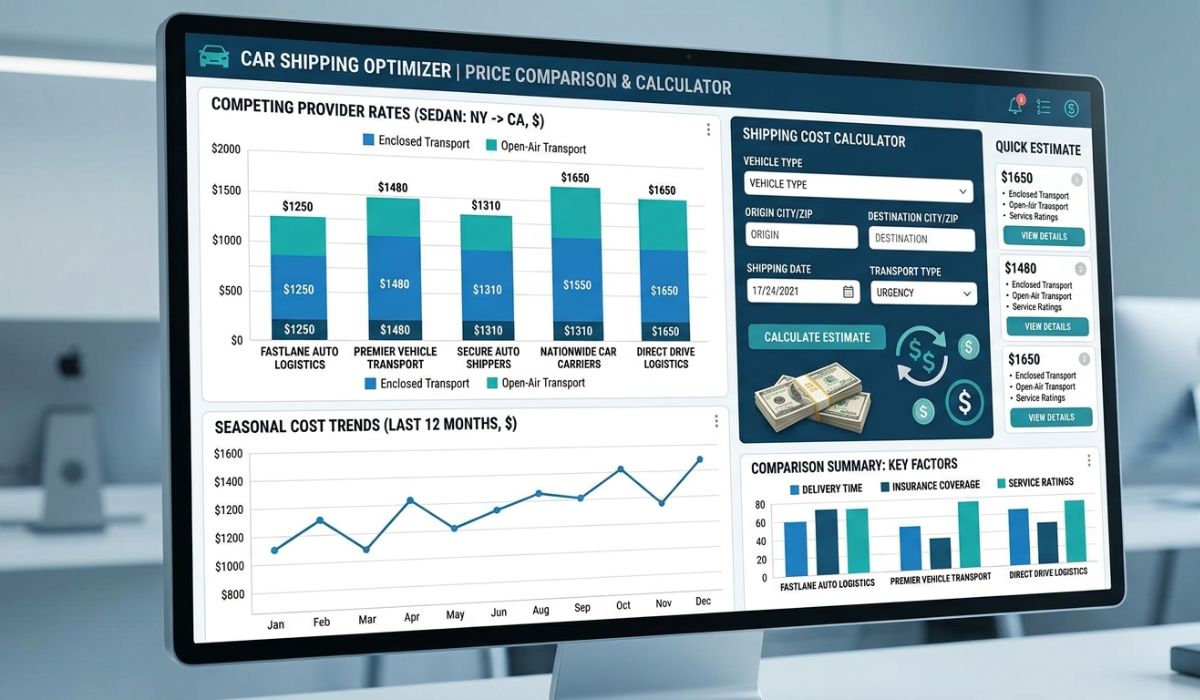 car shipping cost florida to minnesota pricing calculator dashboard