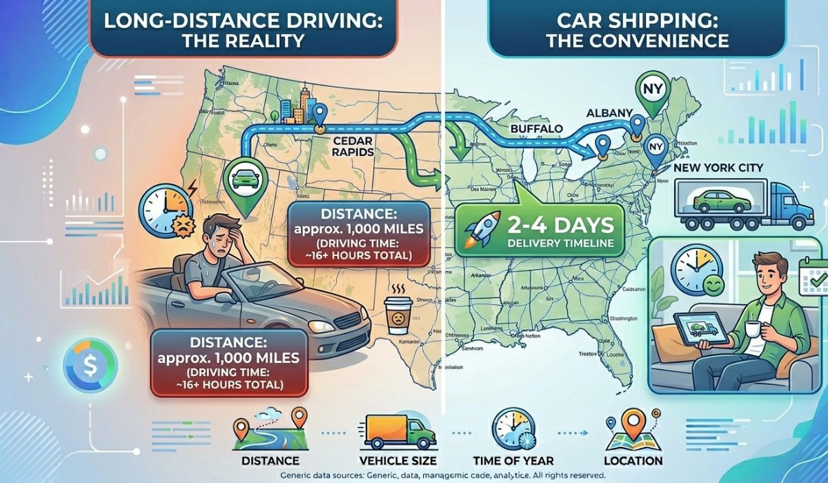 car shipping vs driving long distance comparison benefits