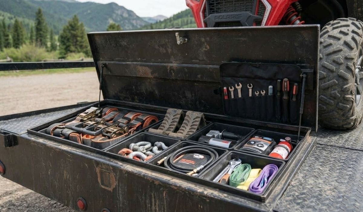 Cargo management equipment and storage solutions for UTV hauling