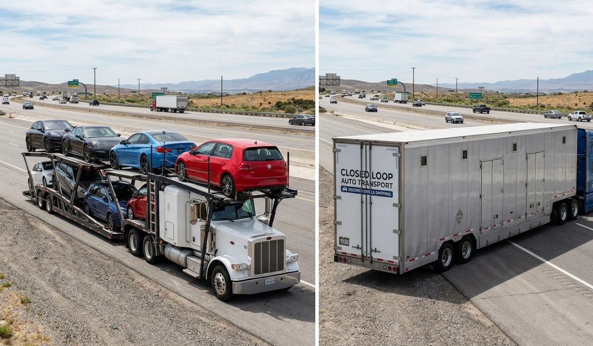 Comparison of open and enclosed auto transport for Montana to Florida car shipping