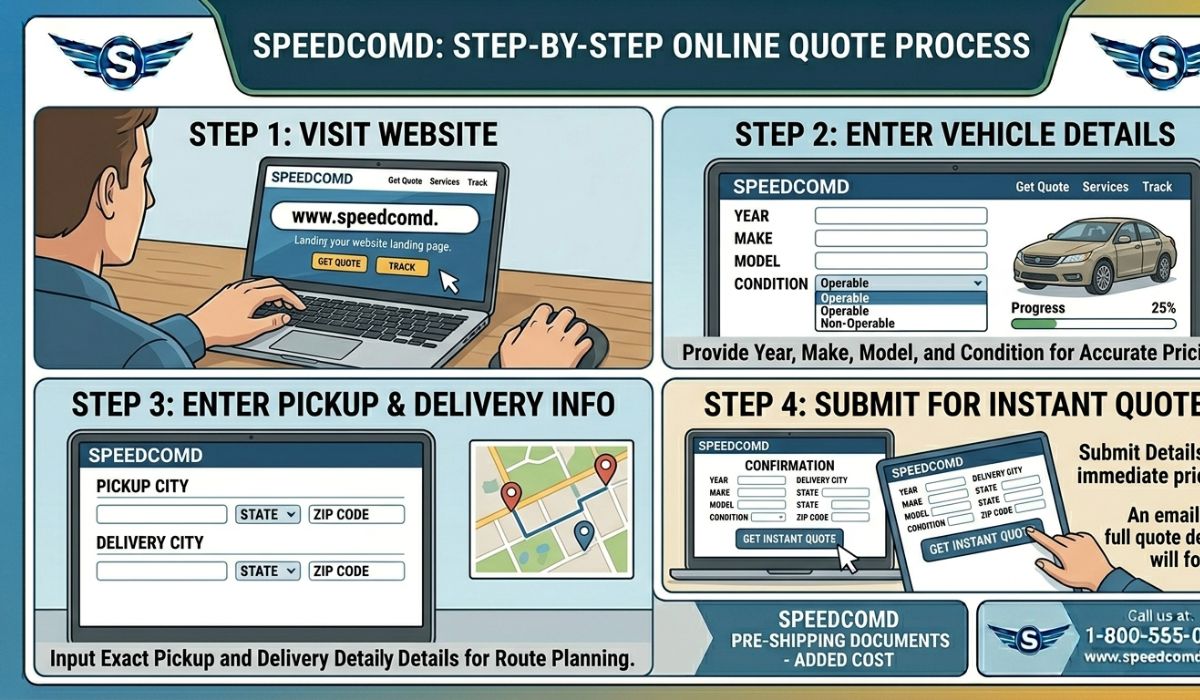 Customer using Speedcomd instant car shipping quote tool for Arkansas to Colorado auto transport.