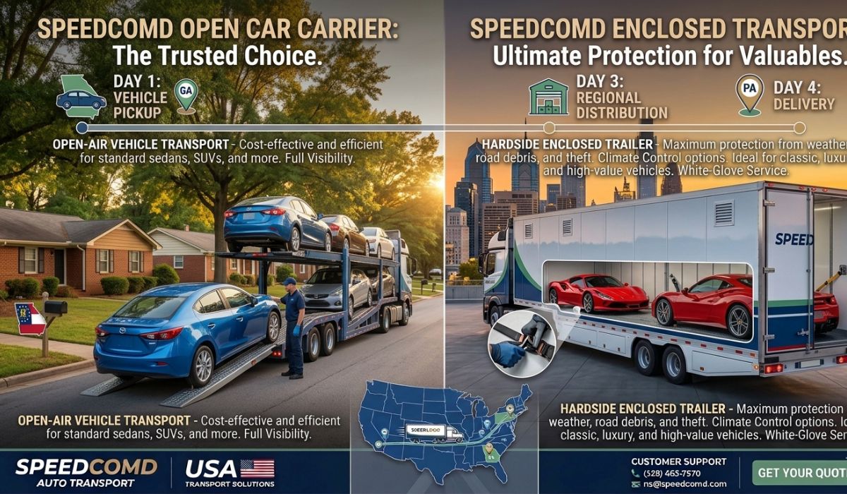 Door to door Georgia pickup and Pennsylvania delivery car transport service