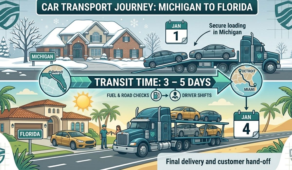 Door to door michigan to florida auto transport pickup and delivery service