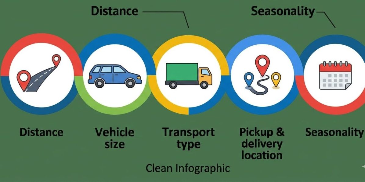 Factors affecting cross country auto shipping services cost with visual diagram