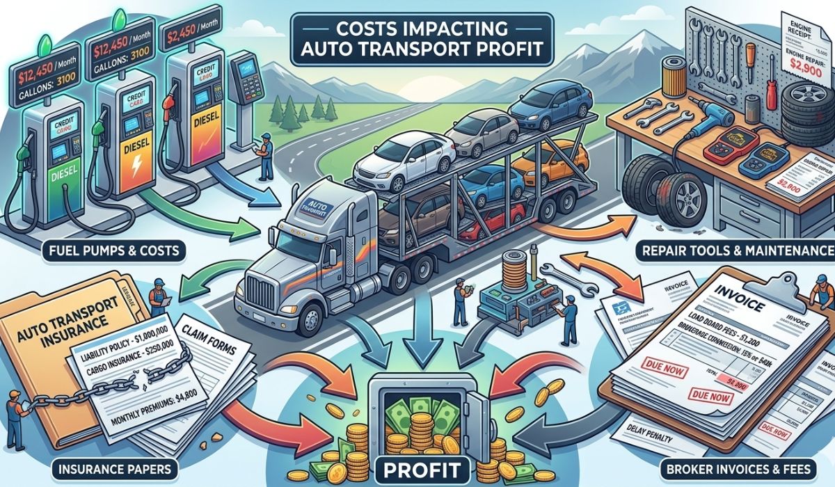 Fuel, insurance, and maintenance costs impacting car hauler profit
