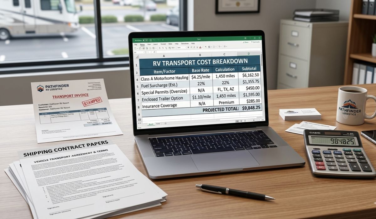 Hidden fees in RV shipping including permit charges and insurance costs