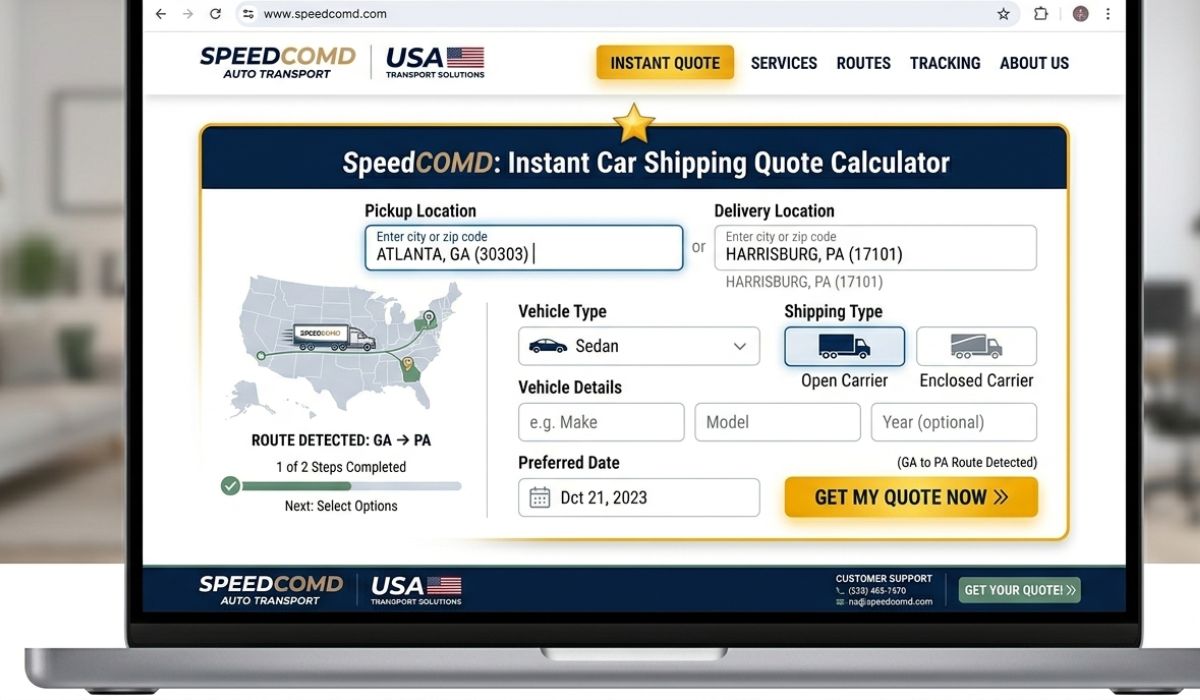 Instant car shipping quote tool for Georgia to Pennsylvania auto transport service