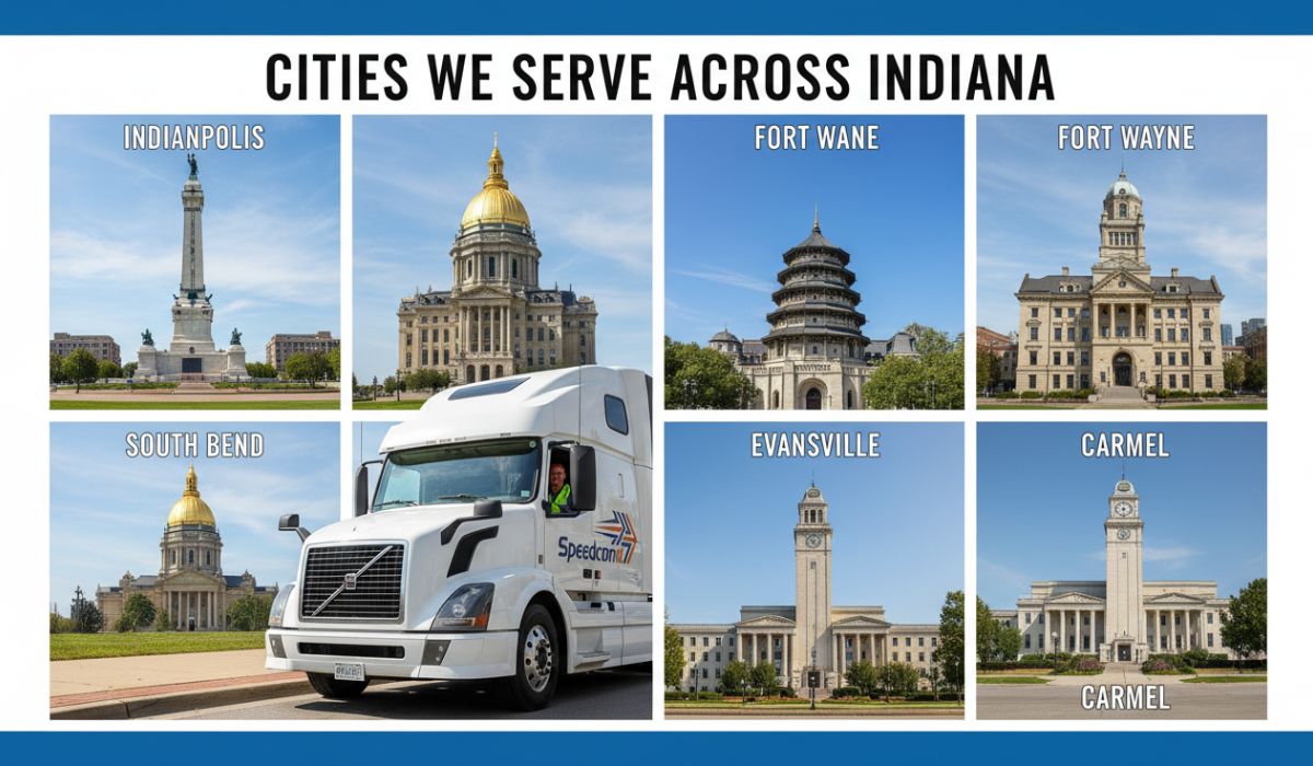 Major cities served for Indiana vehicle transport services.