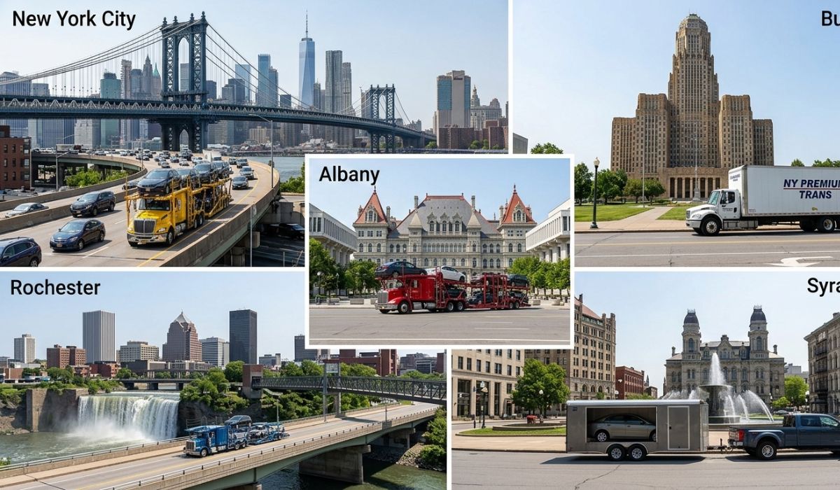 Popular New York car shipping locations with vehicle transport services