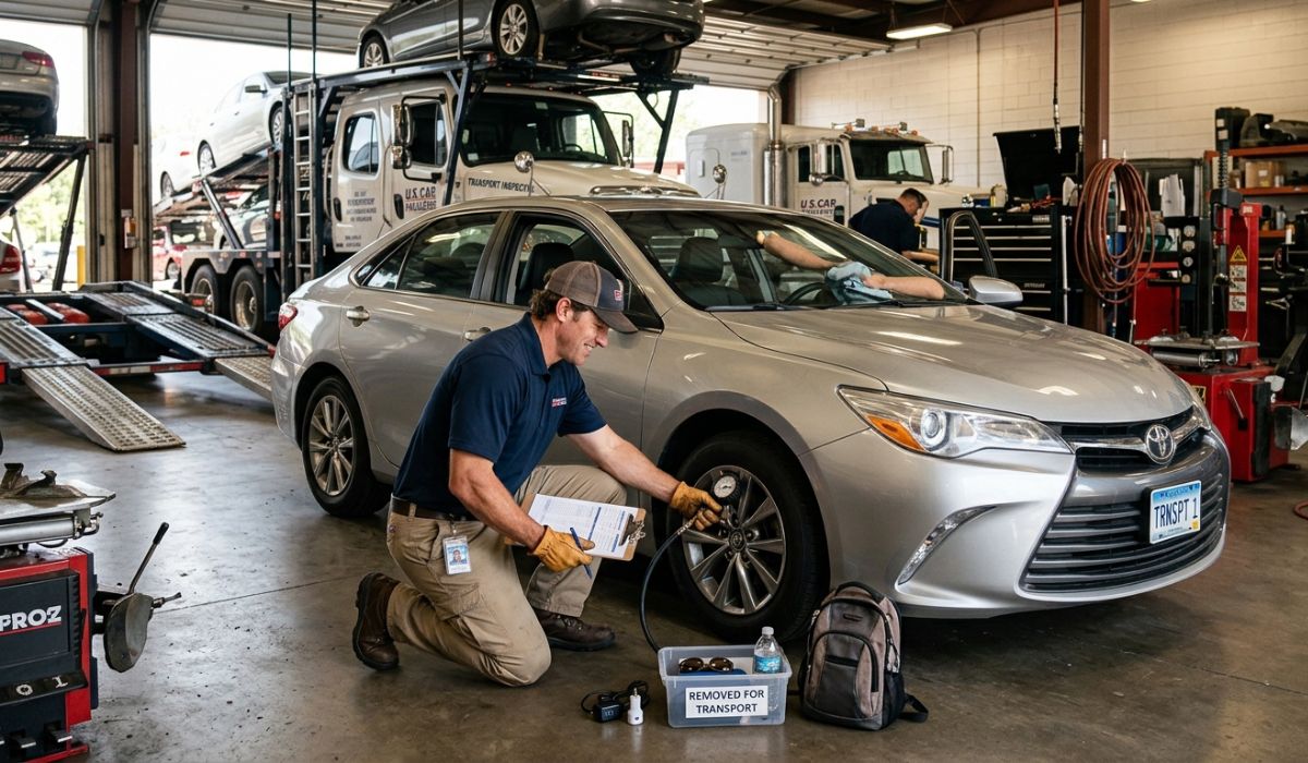 prepare vehicle before car shipping inspection and cleaning