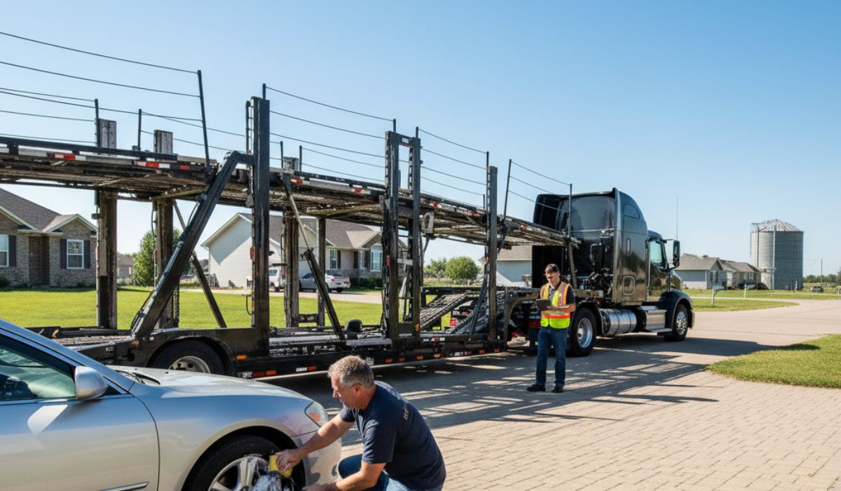 Preparing a car for auto transport in North Dakota before shipping