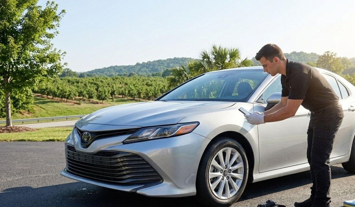 Preparing a vehicle for shipping including cleaning and inspection