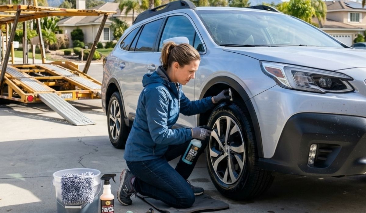 Preparing your car for Montana to Florida car shipping with inspection and cleaning