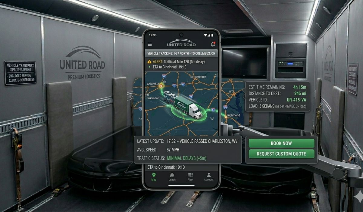 Real-time shipment tracking for car transport service