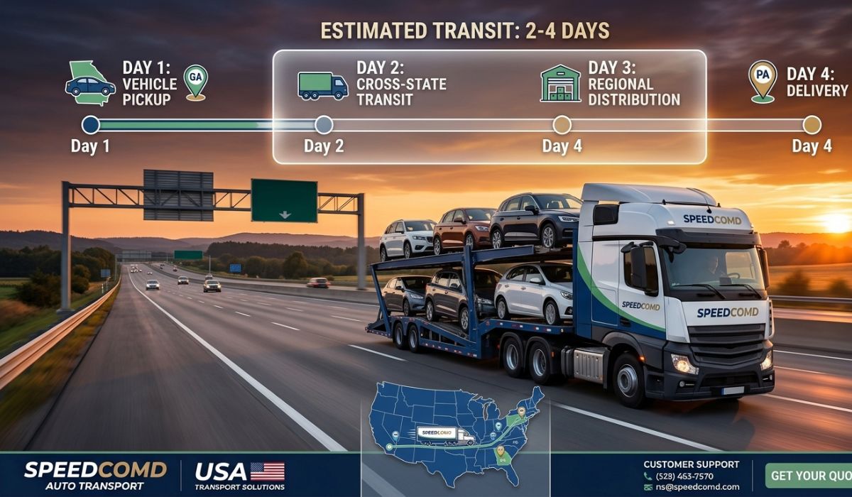 Vehicle inspection process during Georgia to Pennsylvania auto transport pickup and delivery