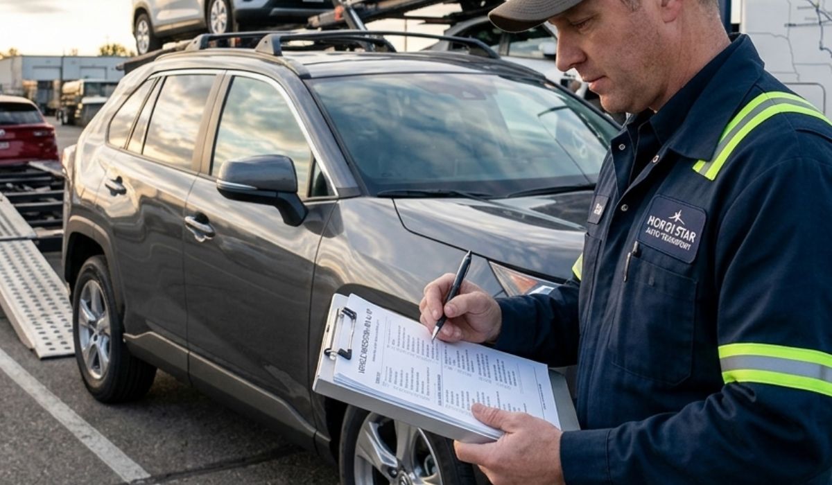 Vehicle pickup inspection by a licensed transport driver for Minnesota to New York car shipping