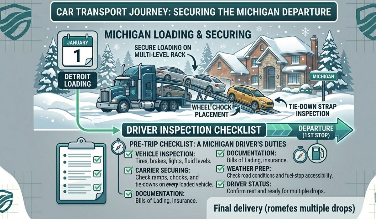 Vehicle preparation for michigan to florida auto transport in Michigan conditions