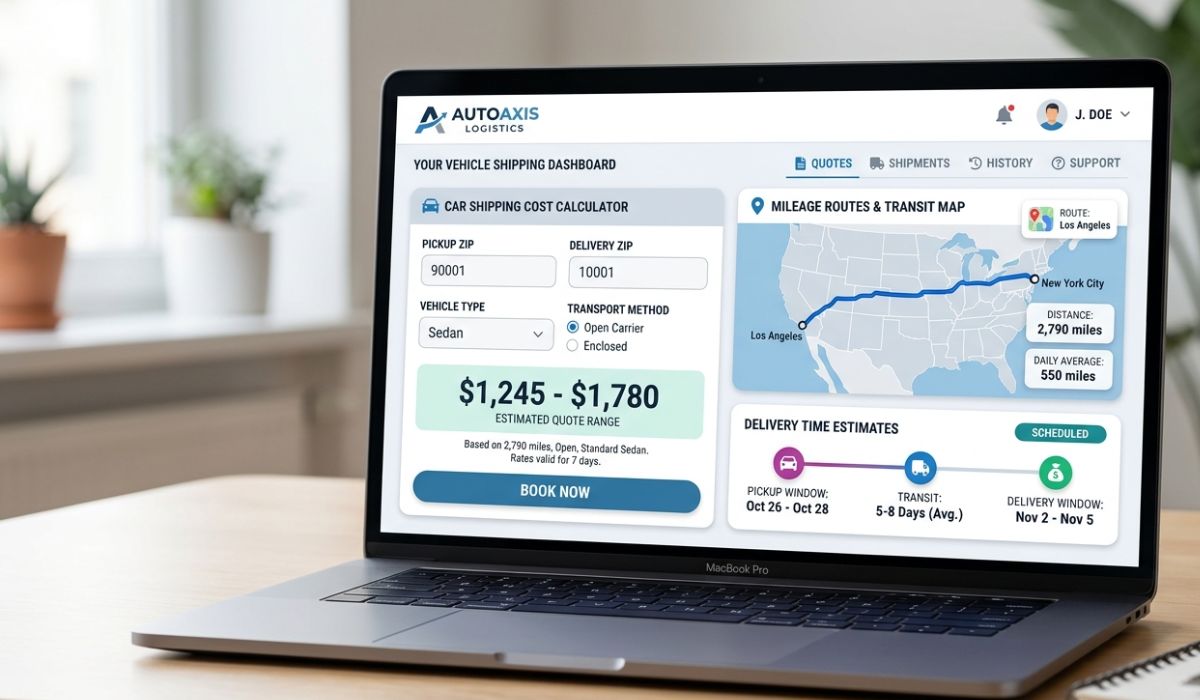 car transport Oregon cost calculator and shipping time estimate tool