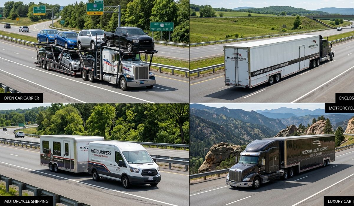 Different Austin auto transport services including open and enclosed car shipping options