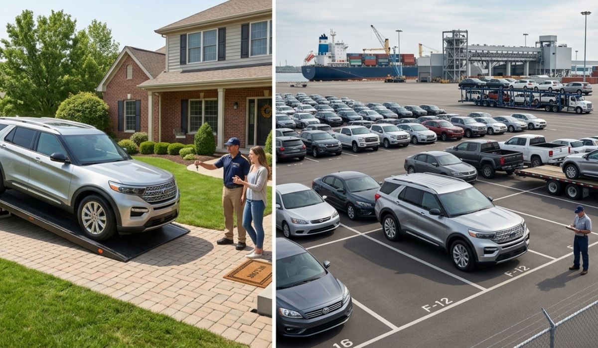 door to door delivery vs terminal car shipping service