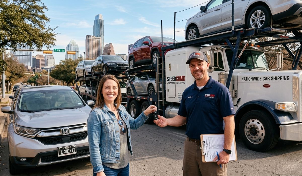 Easy Austin auto transport process showing door-to-door car shipping service