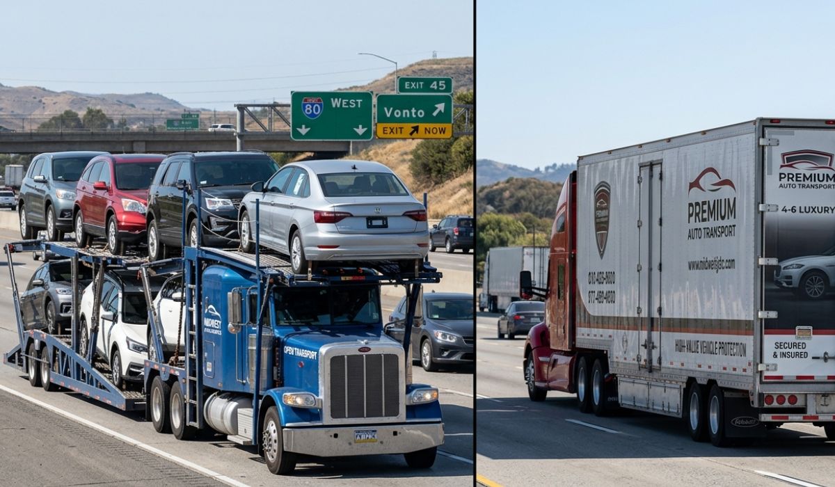 open vs enclosed car transport comparison image
