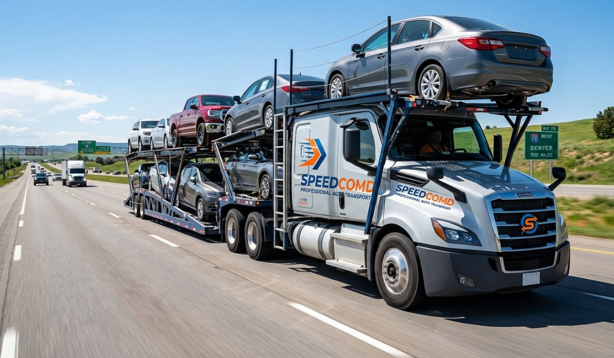 Speedcomd auto transport truck providing reliable Massachusetts car shipping