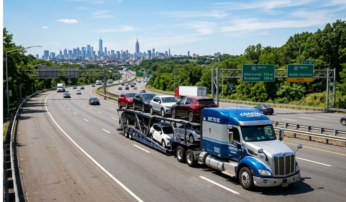 Auto transport carrier delivering vehicles in Virginia Beach from Ohio