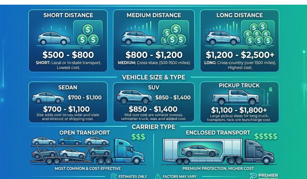 car shipping cost estimate from New York to Tennessee with pricing ranges