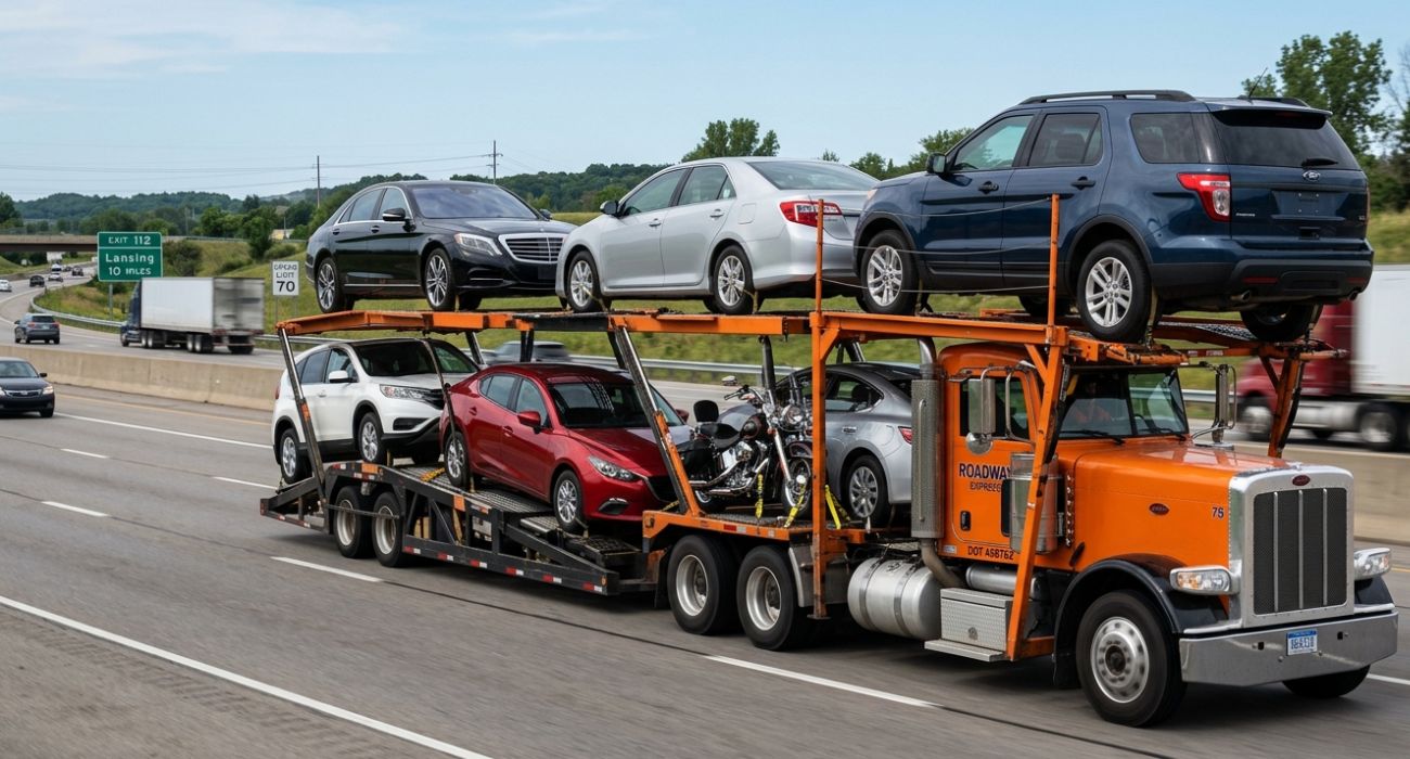 Different vehicle types transported from Florida to Indiana