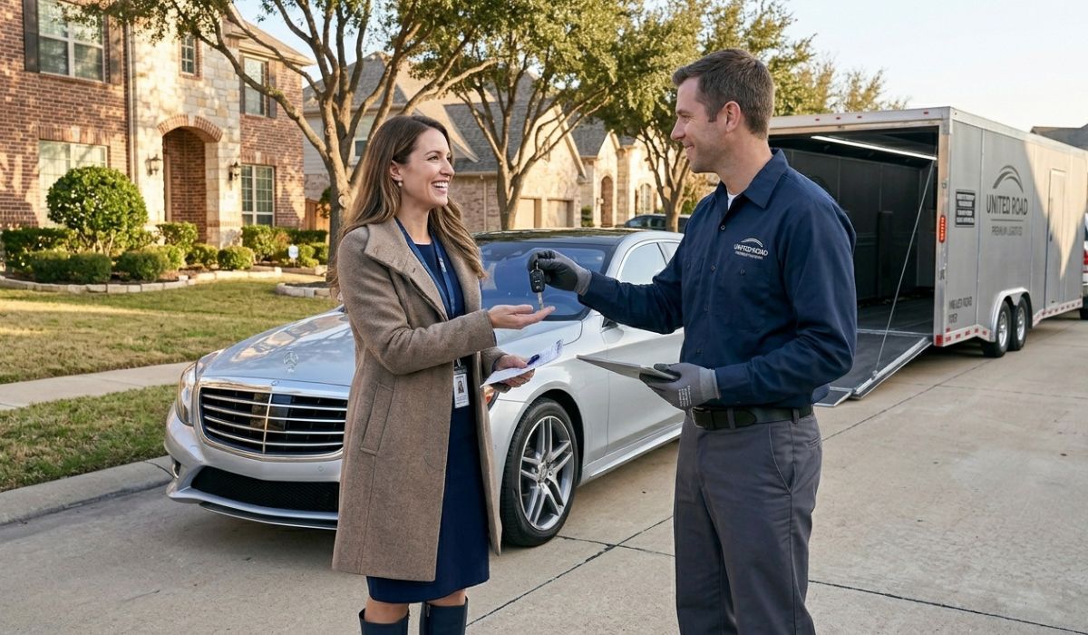 Door-to-door car shipping pickup service at customer home in Ohio