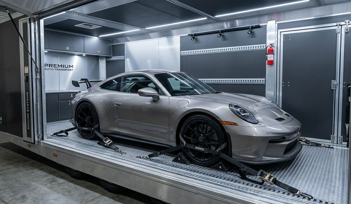 Enclosed auto transport in New Mexico ensuring safe vehicle shipping for luxury and classic cars