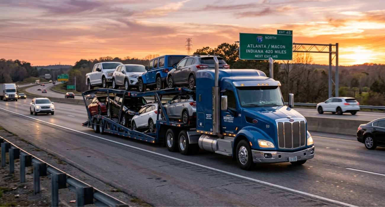 Florida to Indiana car shipping truck transporting vehicles safely