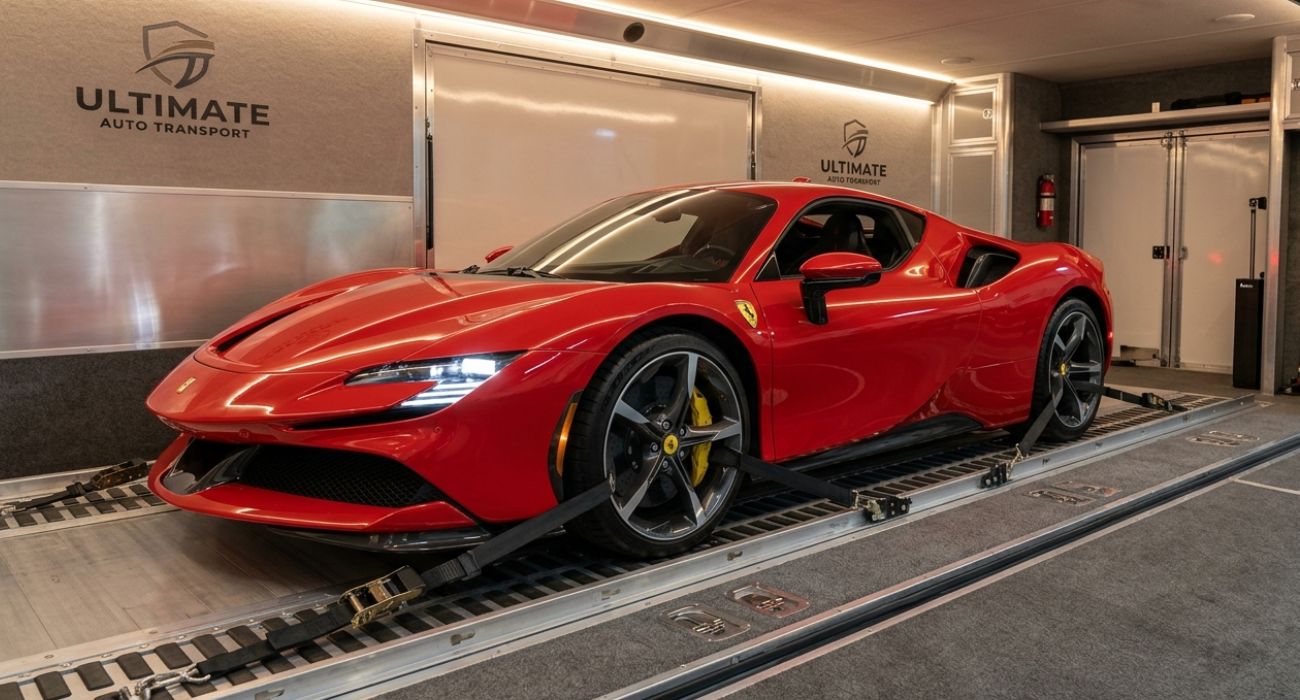 Luxury car enclosed auto transport service