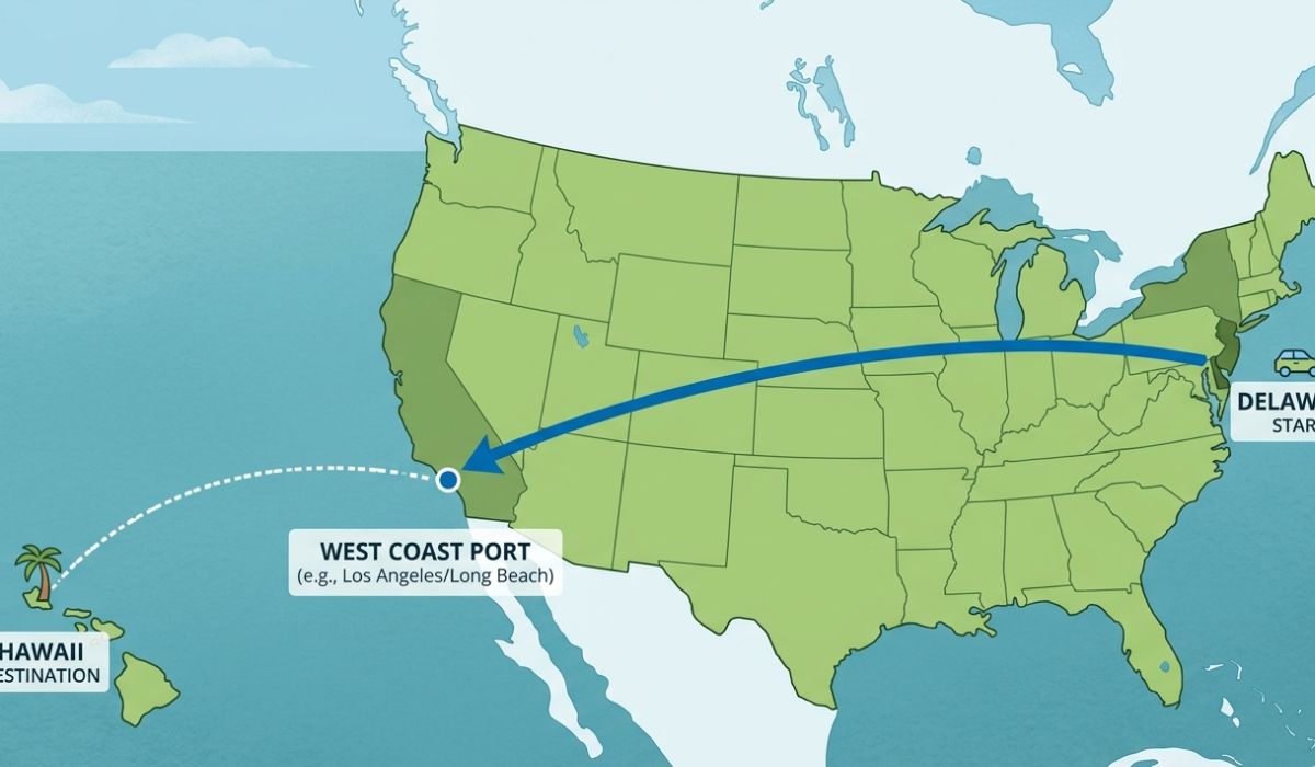 Nationwide Phoenix Vehicle Shipping network map showing long-distance car transport routes across USA including Arizona to California and Texas