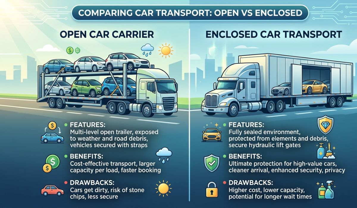 Open enclosed and expedited Las Vegas Car Shipping service types