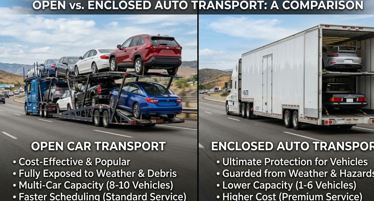 Open vs enclosed auto transport comparison