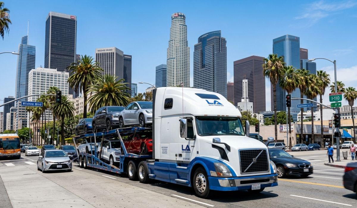 Professional Alabama car shipping carrier loading vehicles for safe and reliable auto transport by SpeedComd
