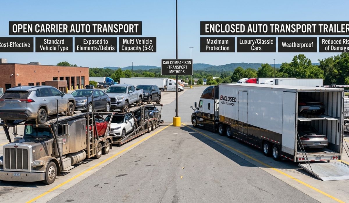 Professional car carrier truck providing Phoenix Car Shipping with secure open and enclosed auto transport services