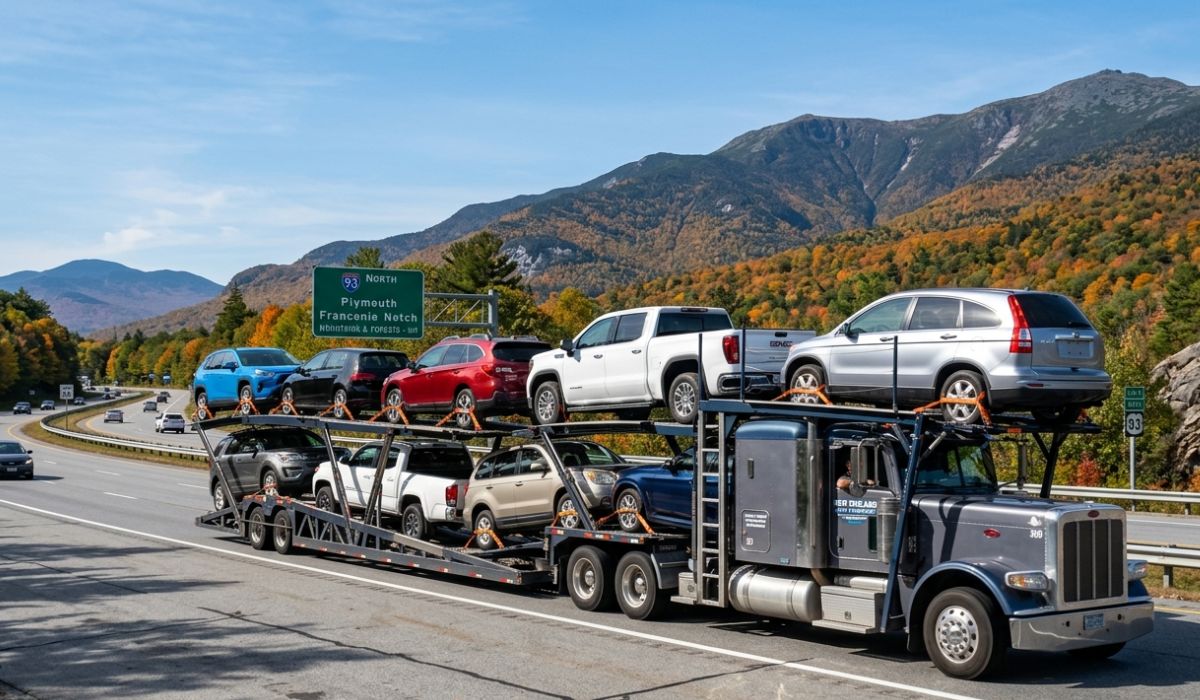 Car shipping Milwaukee truck loading a sedan onto an open auto carrier for safe transportation.